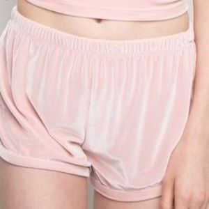 Brandy Melville pink velvet shorts